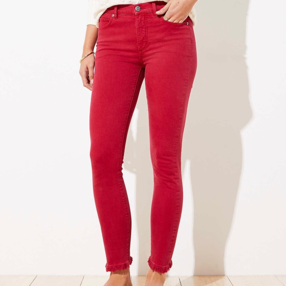 Curvy Frayed Hise Rise Skinny Crop Jeans